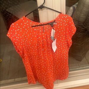 SHAN Orange Polka Dot Women's Top